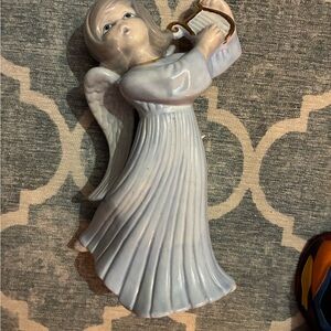 Ceramic Angel Figurine with Harp
